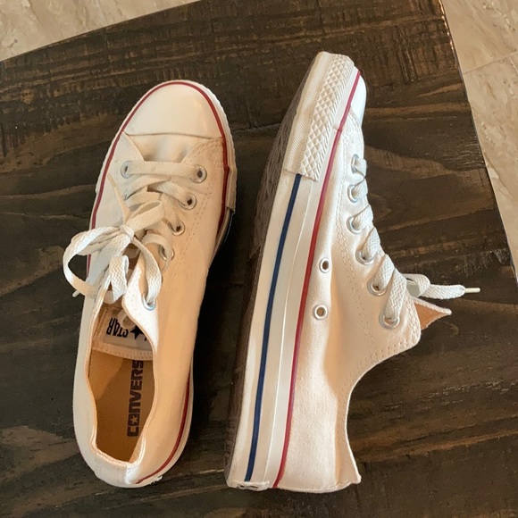 Women's White Canvas Sneakers - Picture 6 of 8